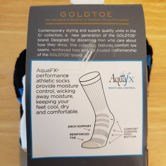 Gold Toe AquaFX Moisture Control Super Sport Crew Socks 3 Pairs - Picture 6 of 7